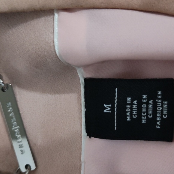 White House Black Market Flounce-Front Suede Jacket cropped light pink size m - Picture 10 of 14